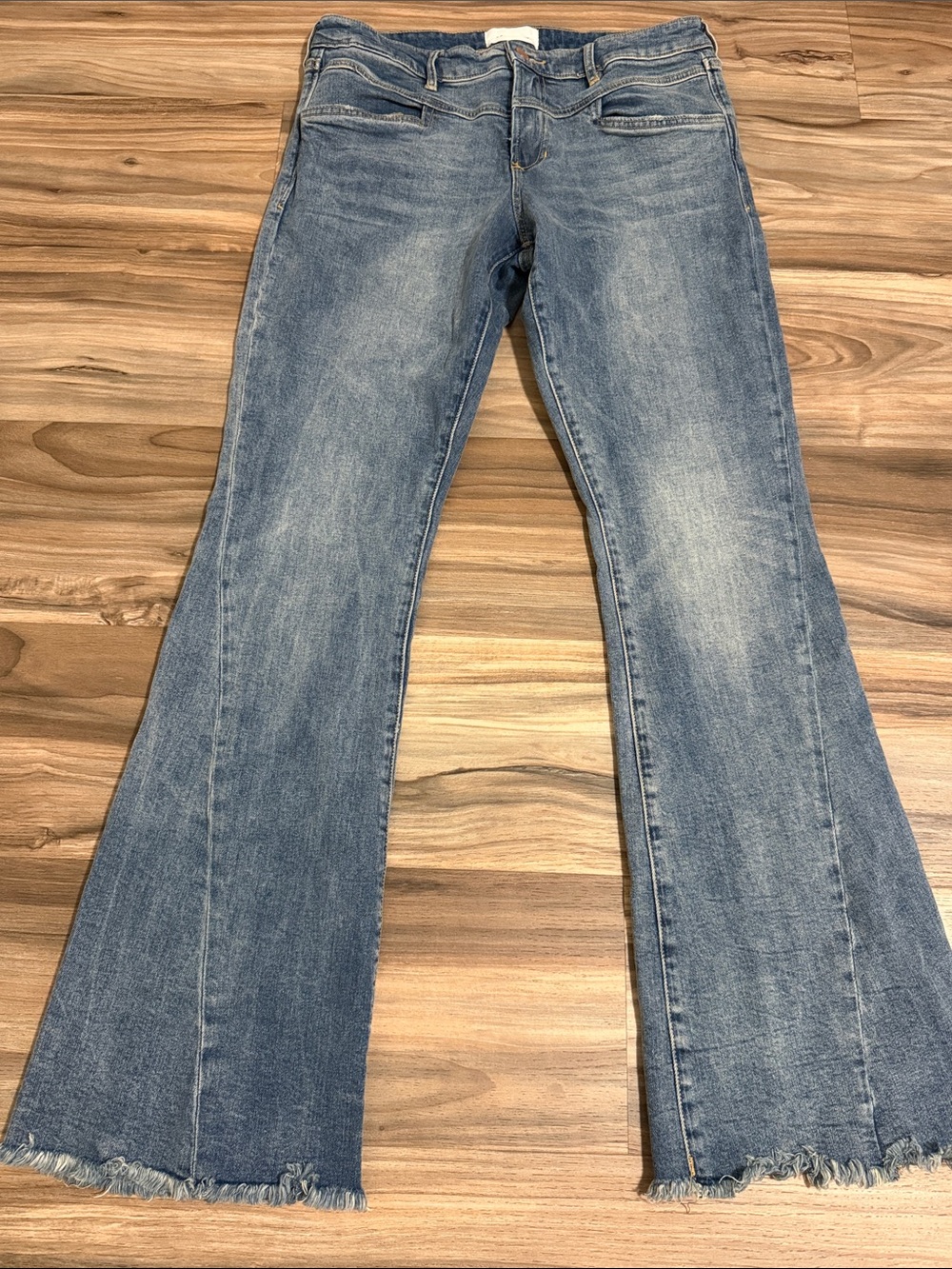 Dear John Rosa High Rise Flare Medium Wash Jeans Raw Hem Women’s Sz. 30